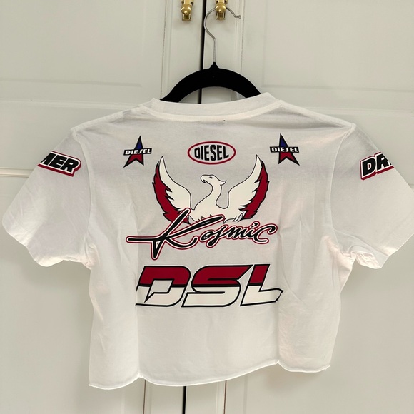 Diesel Cropped Tee with Graphics - Picture 9 of 13